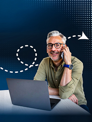 Government contracting professional on a call while using SAMstream